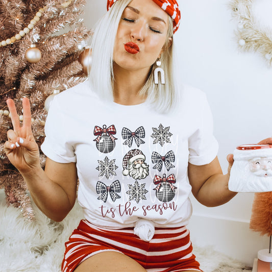 Tis The Season Santa with bows DTF Transfer Design