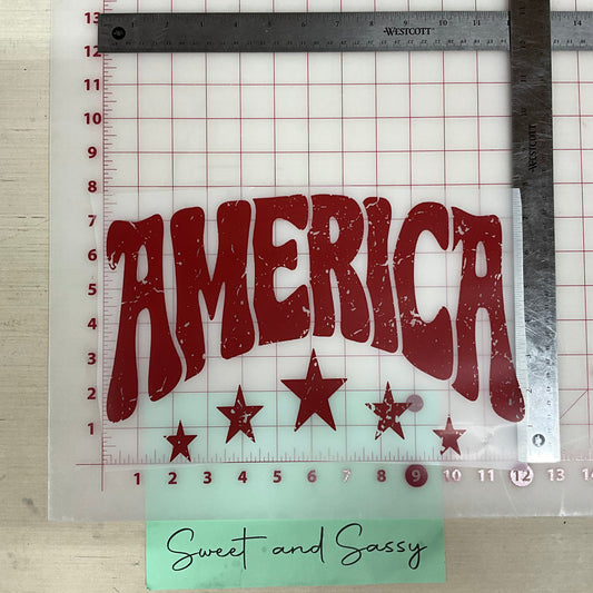 RED AMERICA DTF Transfer Design