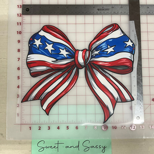 USA FLAG BOW DTF Transfer Design
