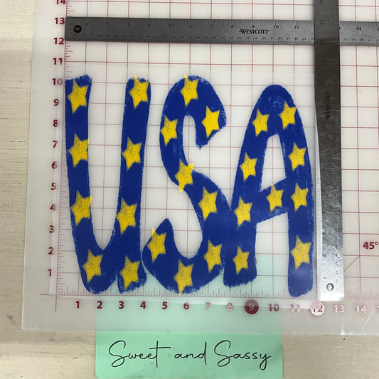 USA WITH STARS   DTF Transfer Design