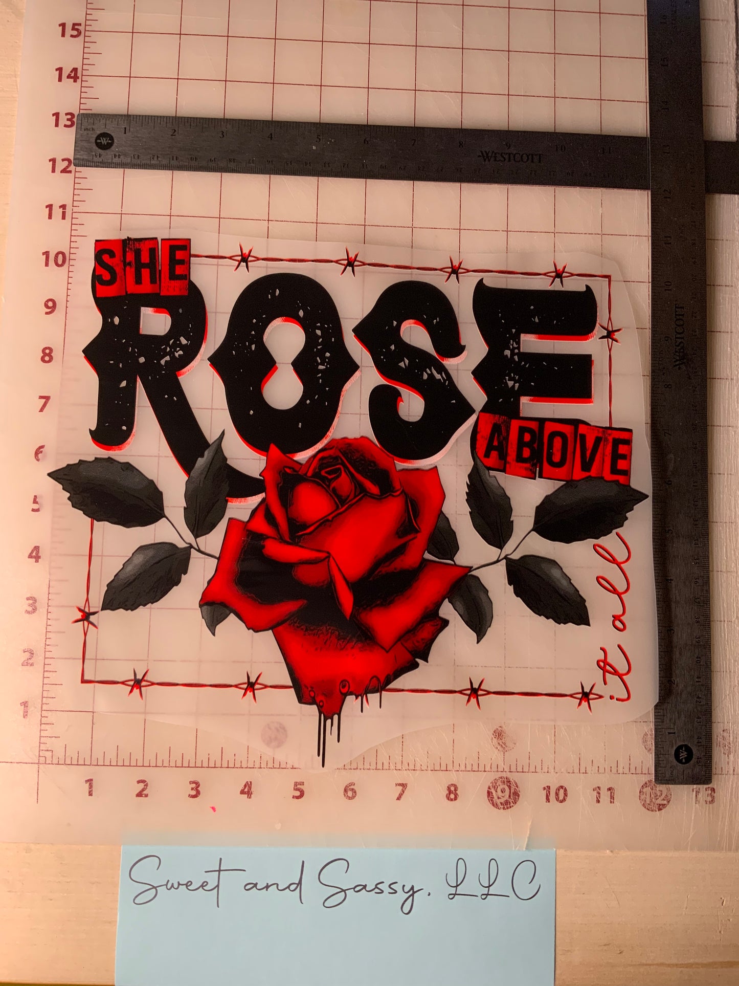 She Rose Above DTF Transfer Design