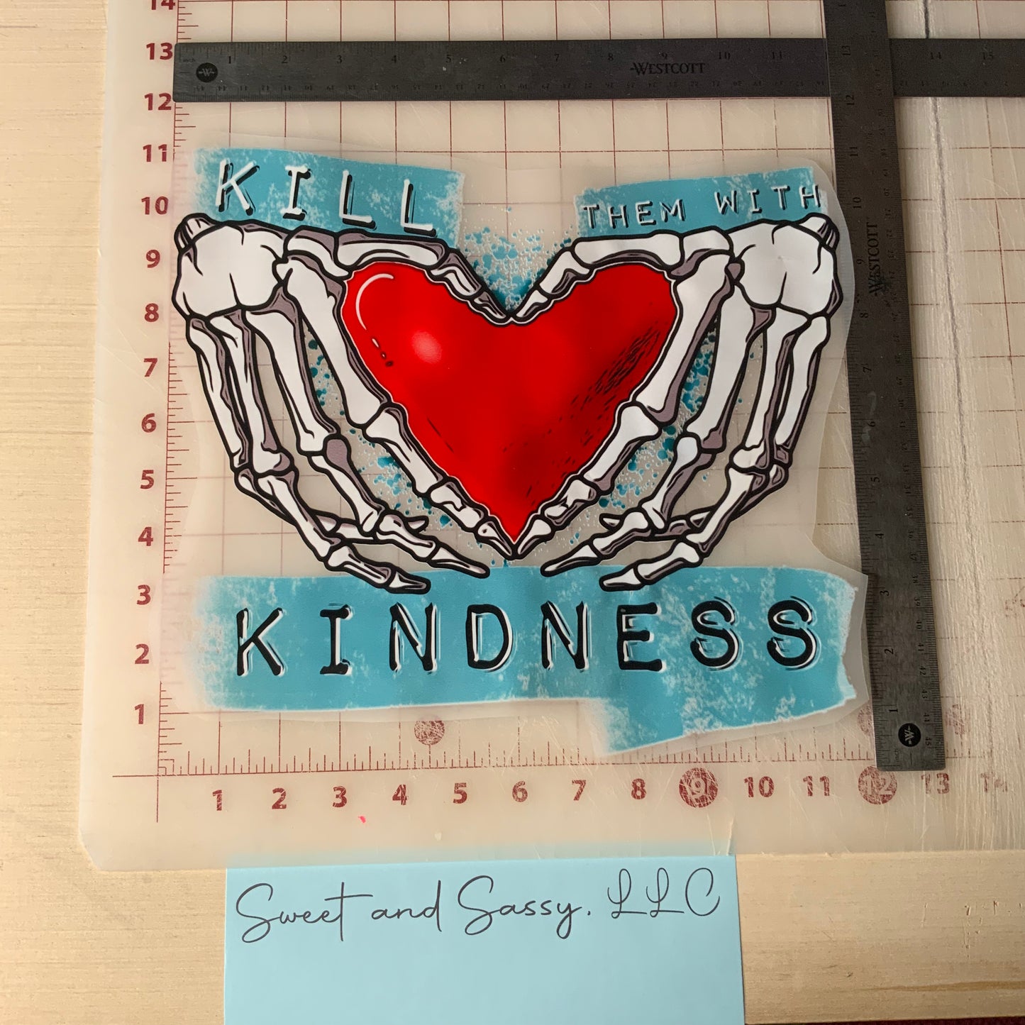 Kill them with Kindness Skellie DTF Transfer Design