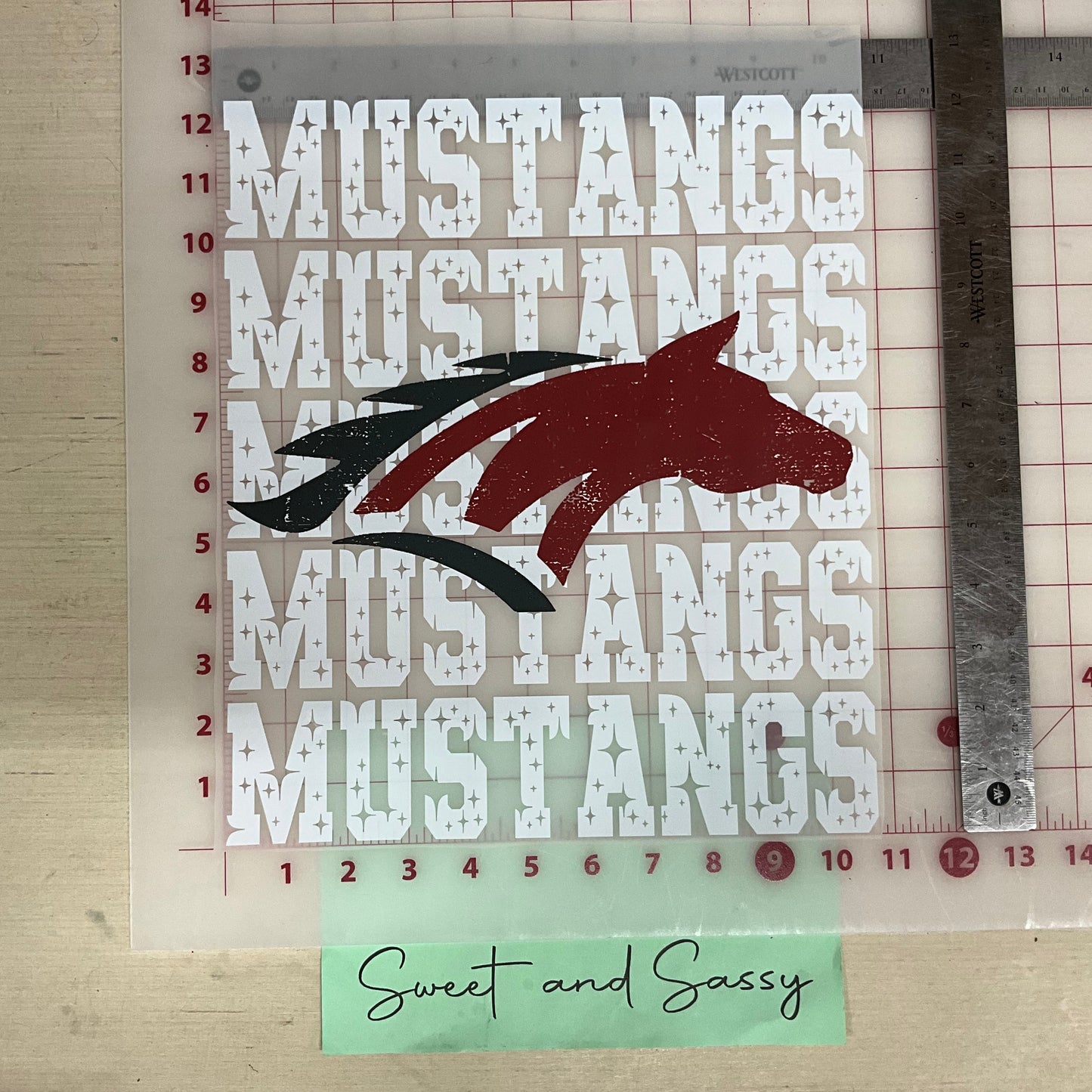 Mustangs Team Stars DTF Transfer Design
