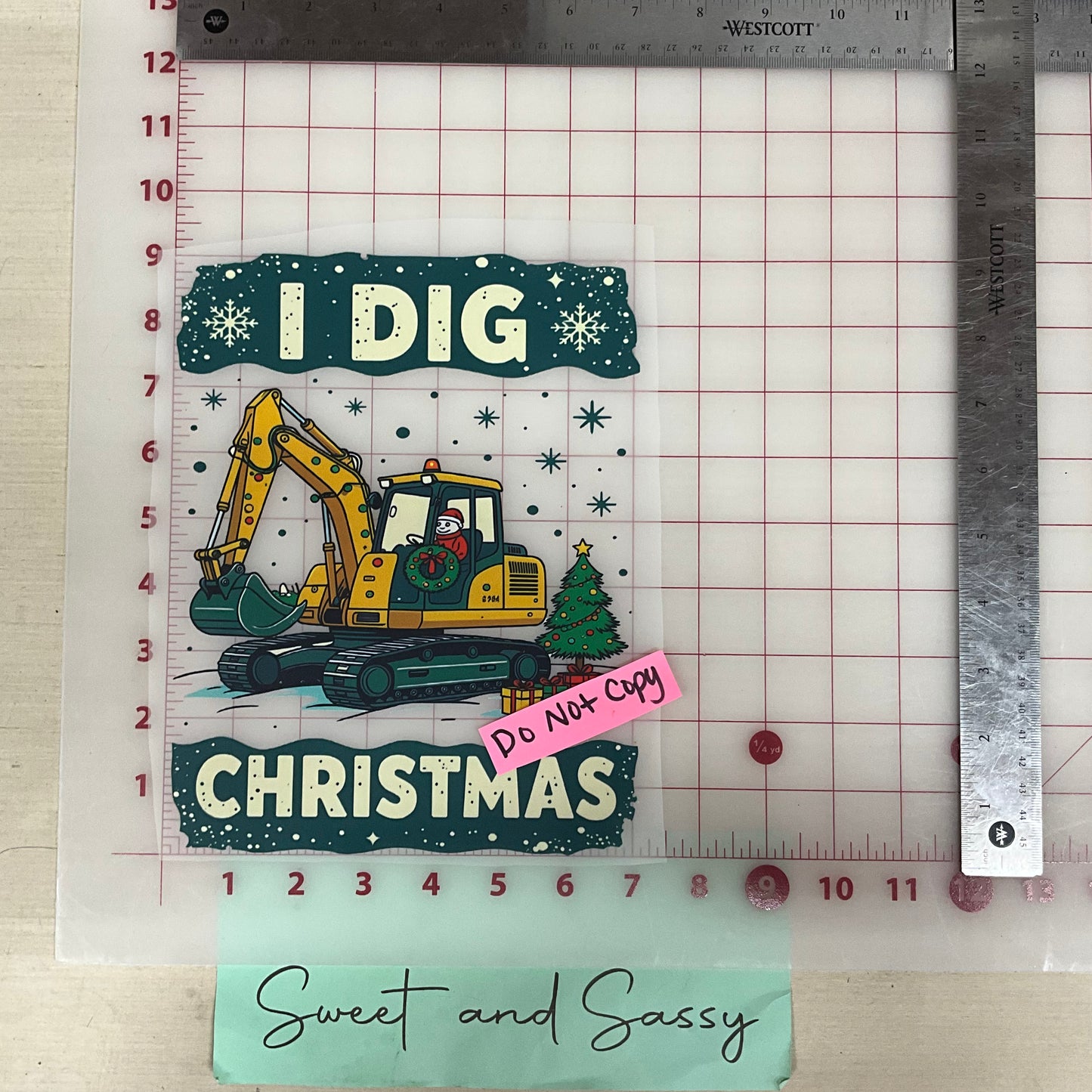 I dig Christmas wreath tree DTF Transfer Design