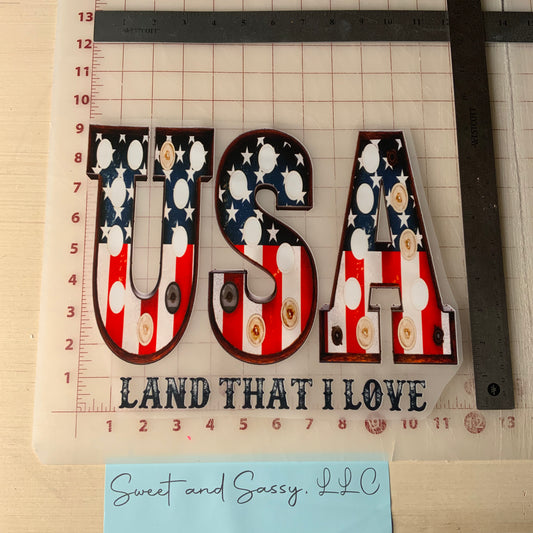 USA LAND THAT I LOVE DTF Transfer Design
