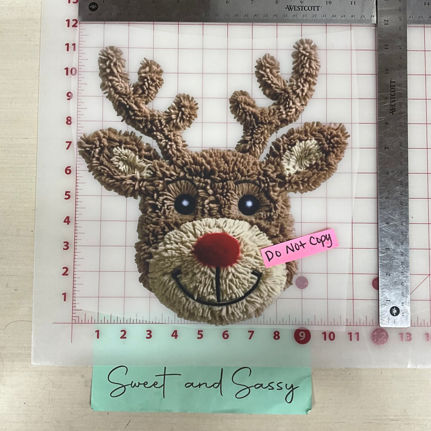 rudolph chunky yarn DTF Transfer Design