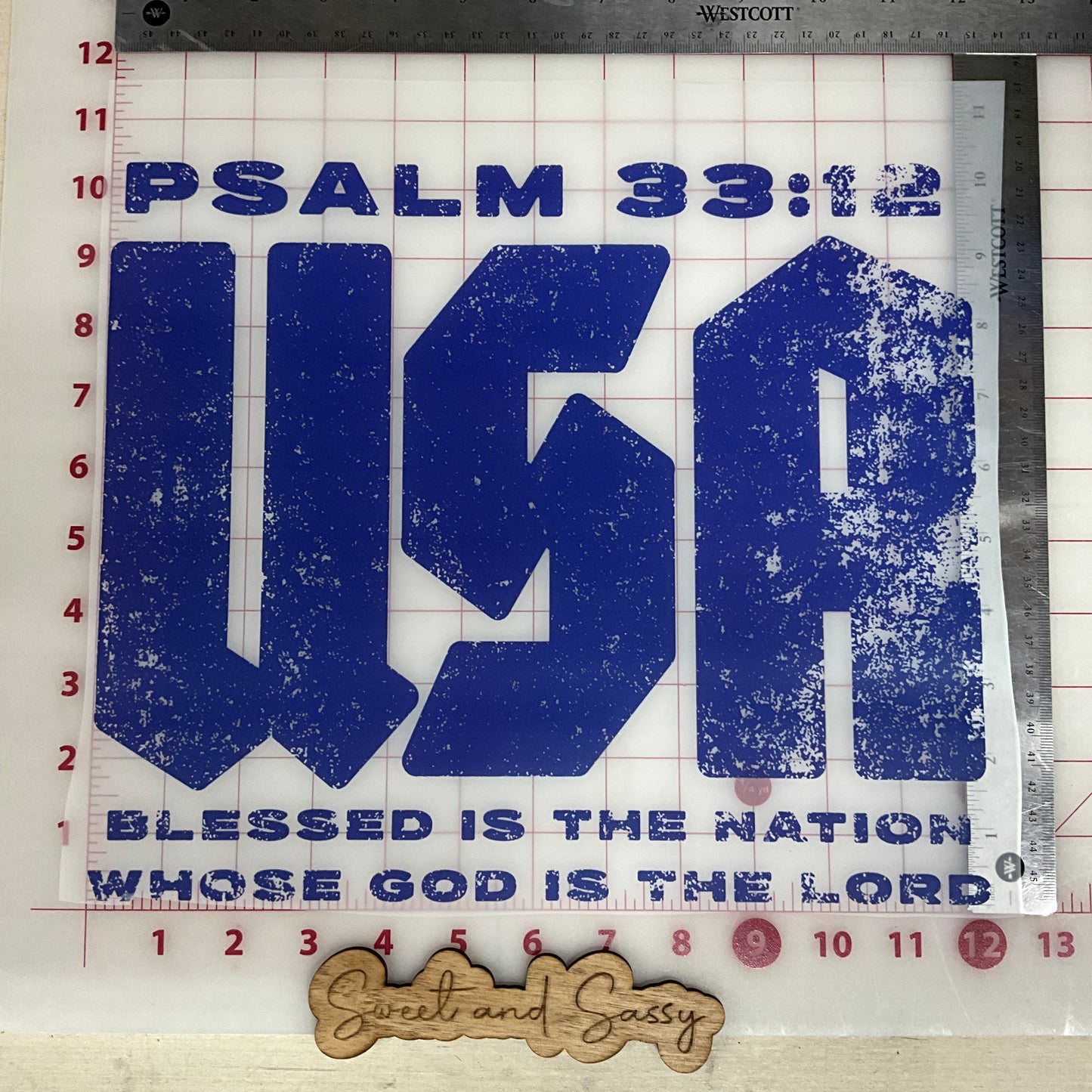 USA Psalm 33:12 DTF Transfer Design