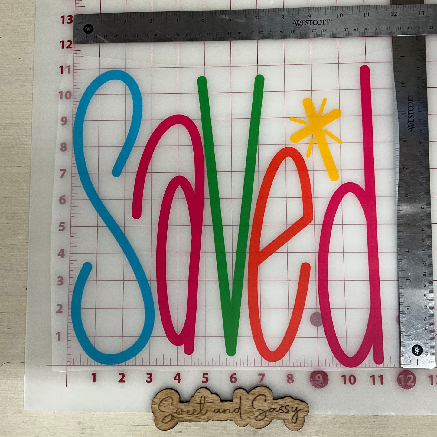 Saved lettering bright DTF Transfer Design