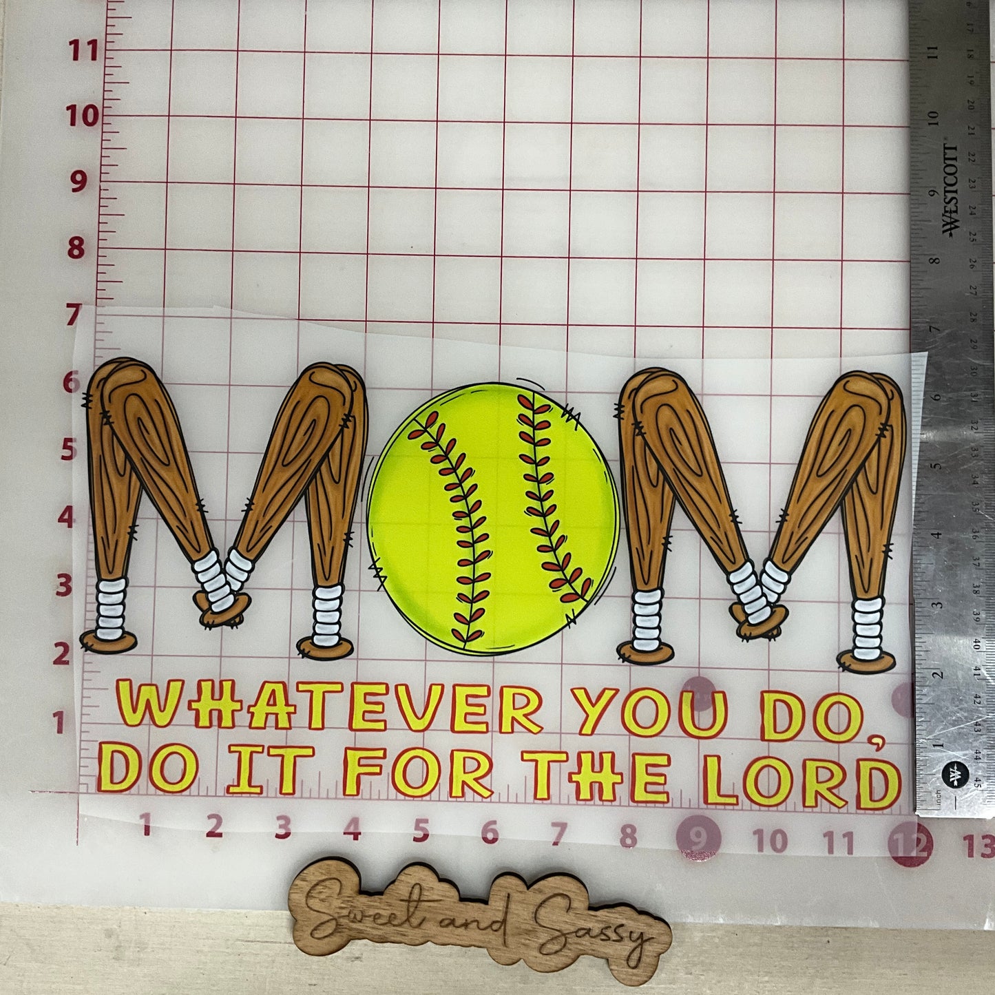 Whatever you do Do it for the Lord Softball Mom DTF Transfer Design
