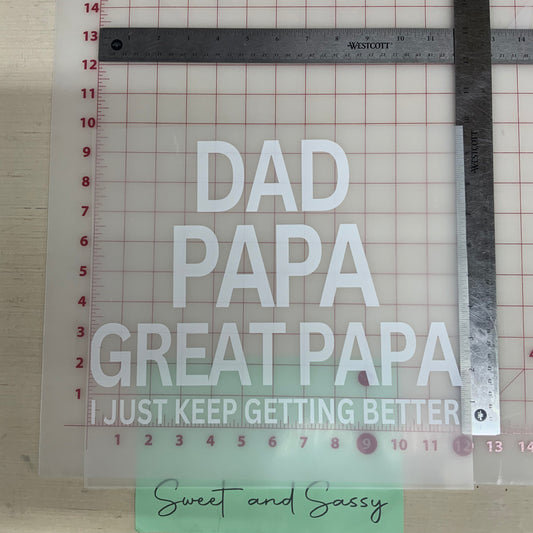 DAD PAPA GREAT PAPA DTF Transfer Design