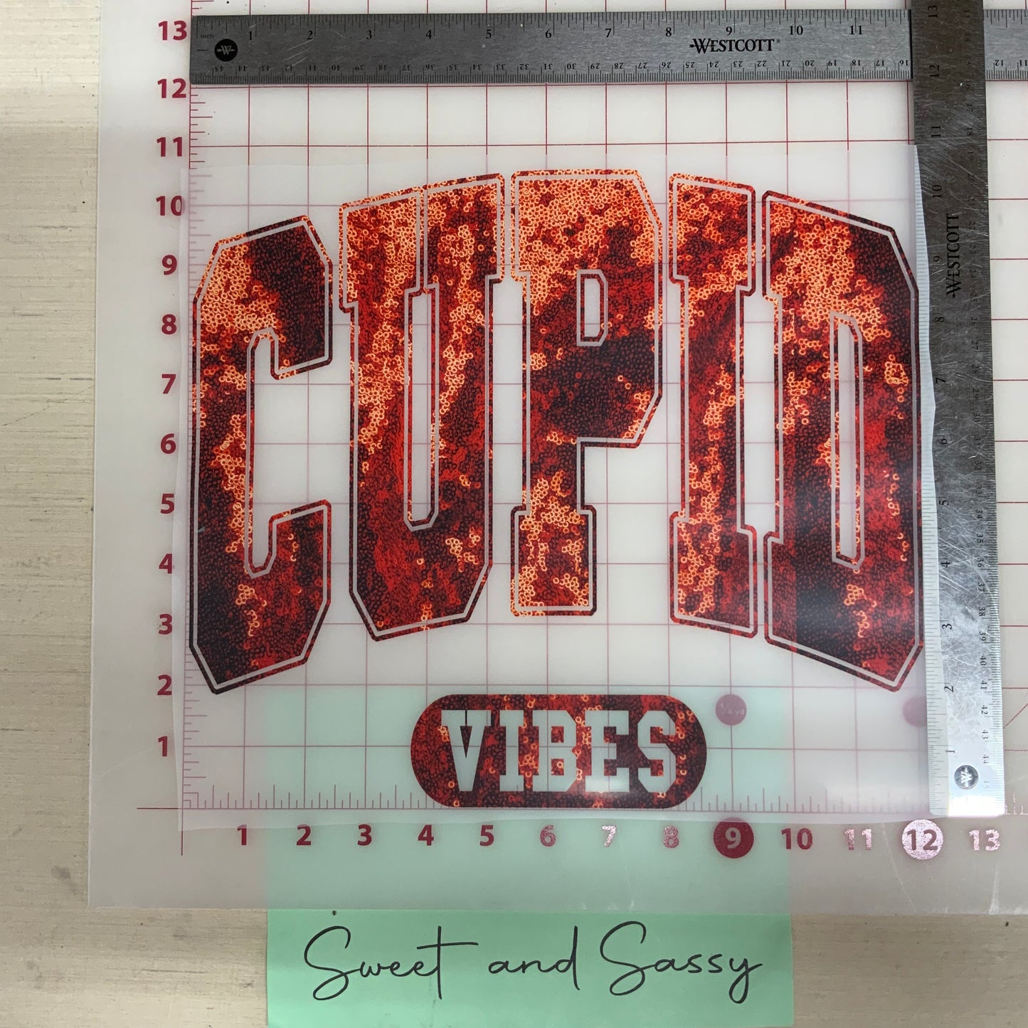 Cupid Vibes faux sequins DTF Transfer Design