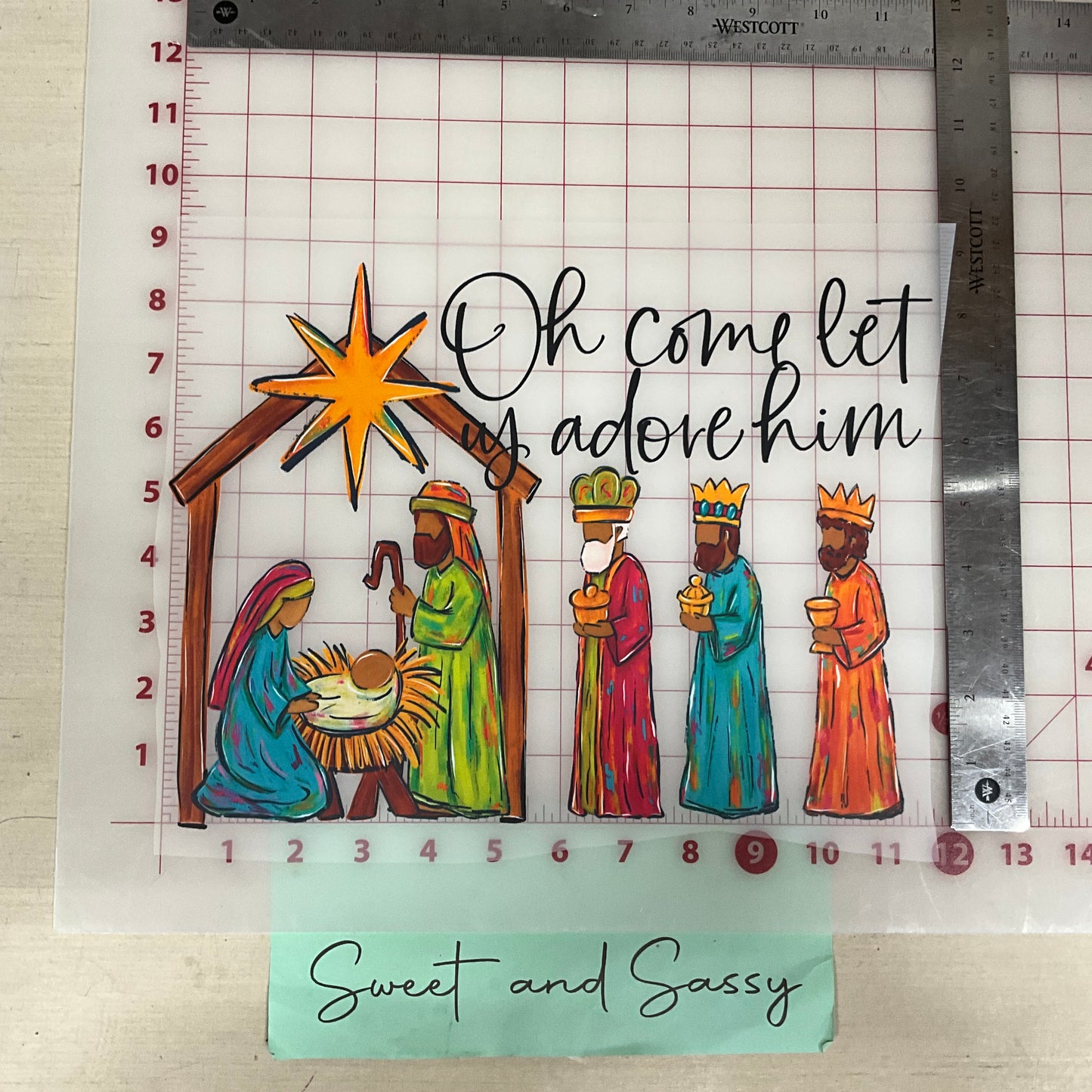 Let us adore him nativity_ DTF Transfer Design