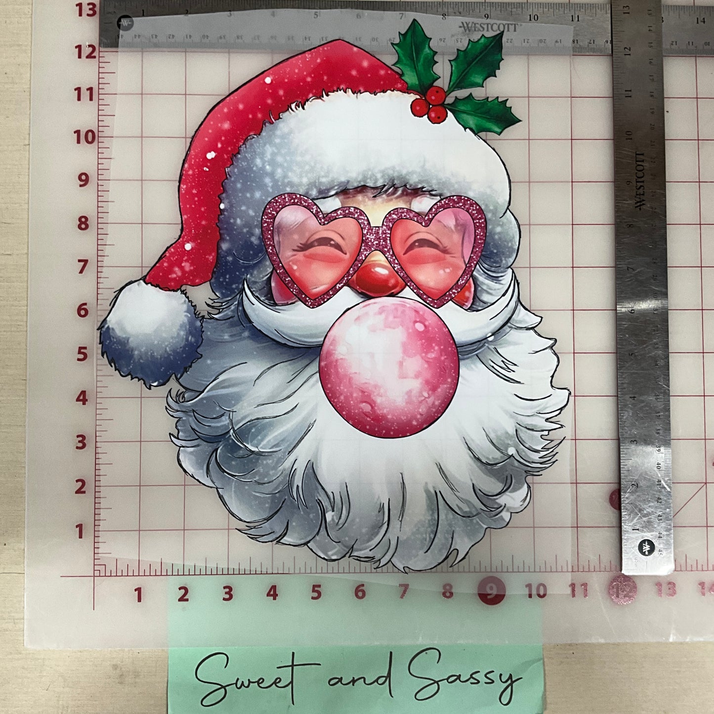 santa pink bubble gum DTF Transfer Design