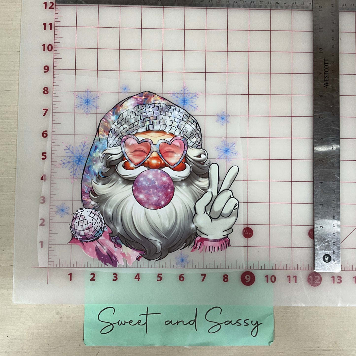 santa claus peace disco bubble DTF Transfer Design