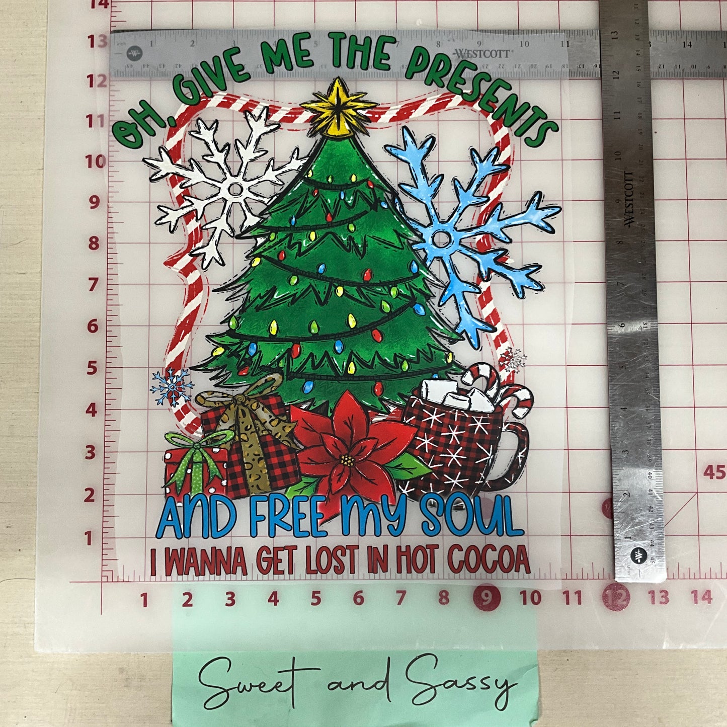 oh give me the presents free my soul lost in hot cocoa DTF Transfer Design