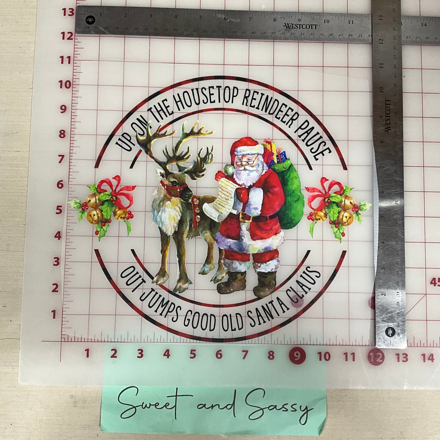 REINDEER up on the housetop reindeer pause DTF Transfer Design