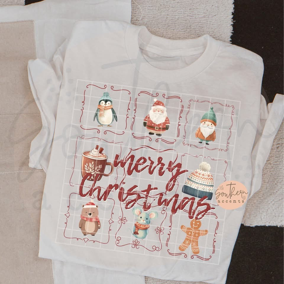 Merry Christmas frames DTF Transfer Design