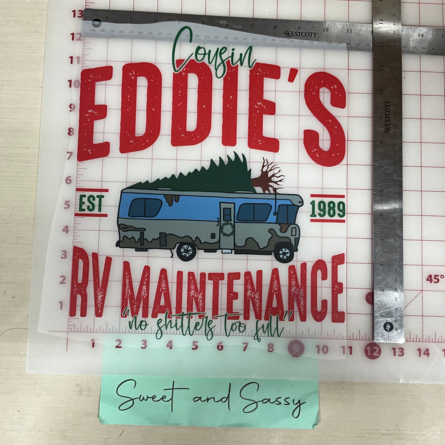 cousin eddie's RV maintenance no shitters too full DTF Transfer Design