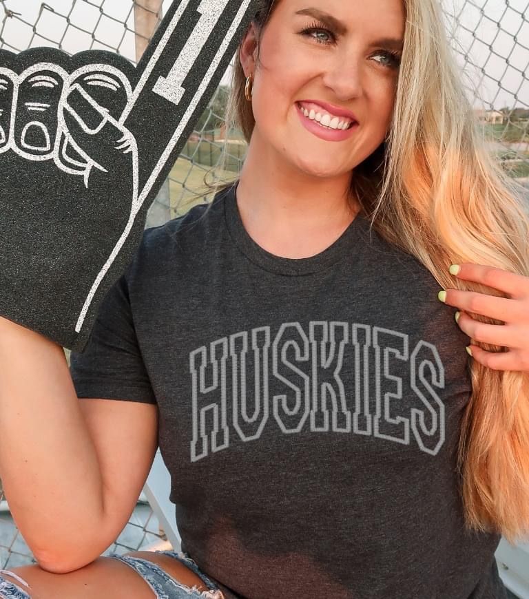 Huskies Faux Embroidery DTF Transfer Design Bev