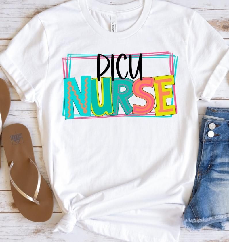PICU Nurse DTF Transfer Design Bev
