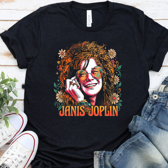 Janis Joplin Halftone DTF Transfer Design