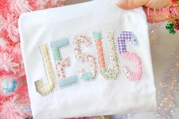 Jesus Quilt letters DTF Transfer Design