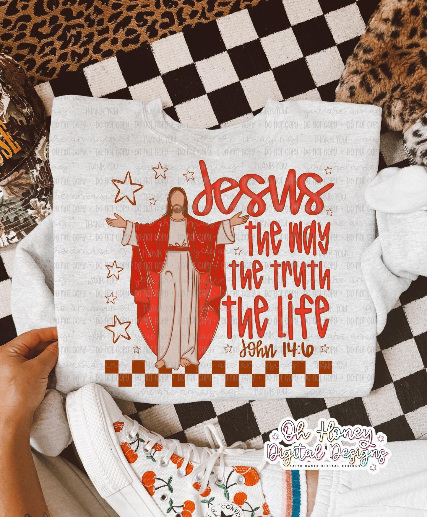 Jesus the way the truth the life DTF Transfer Design