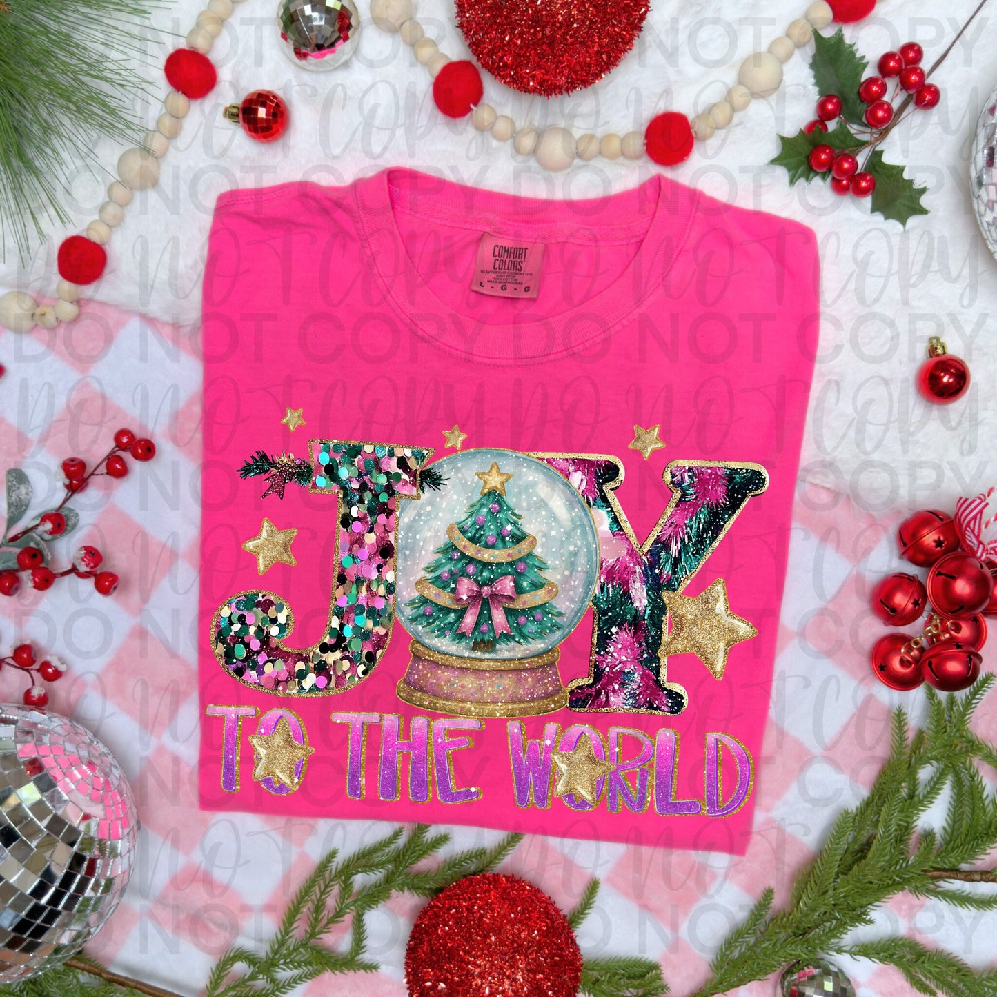 Joy to the World DTF Transfer Design SS