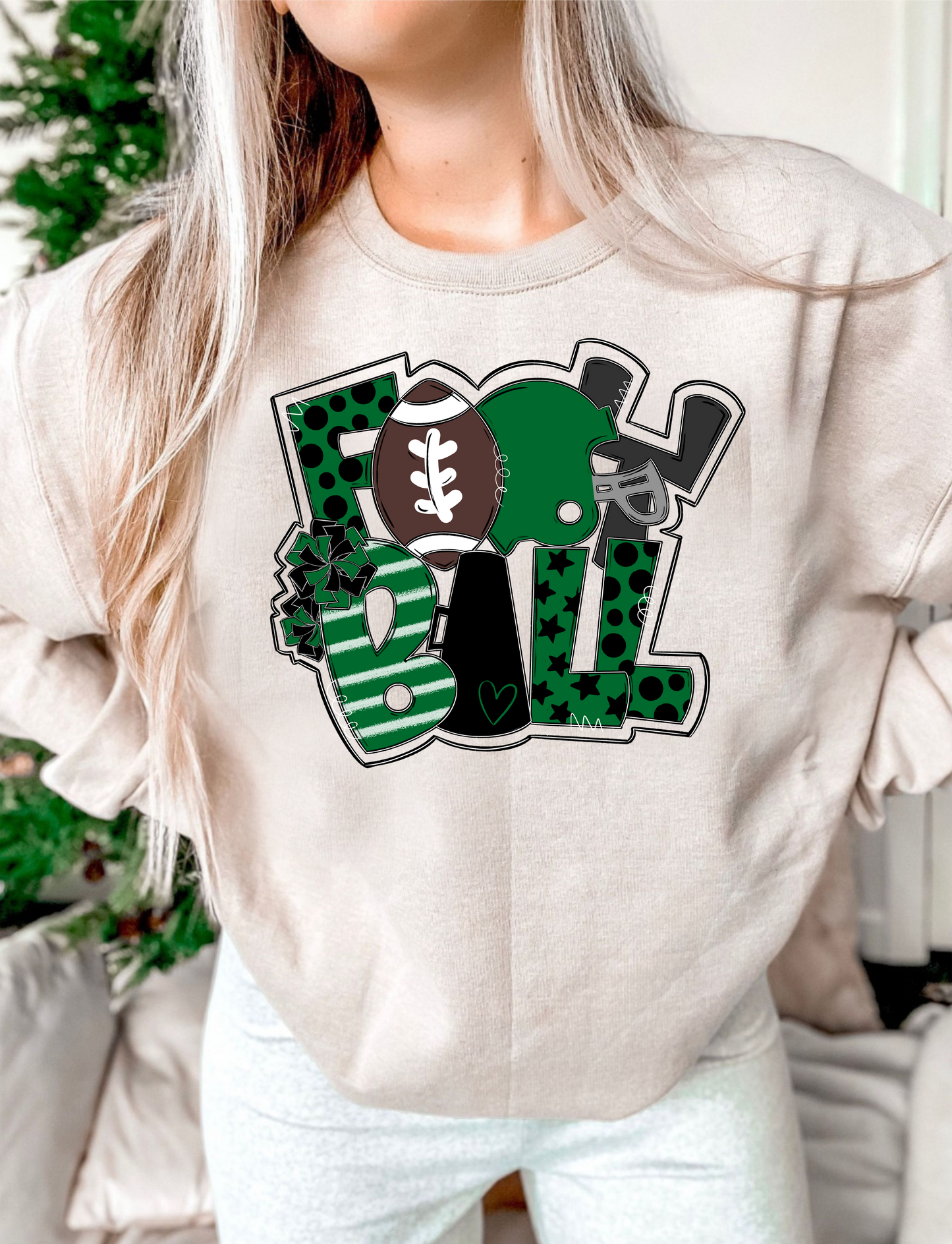 Football Word Art DTF Transfer Design Bev