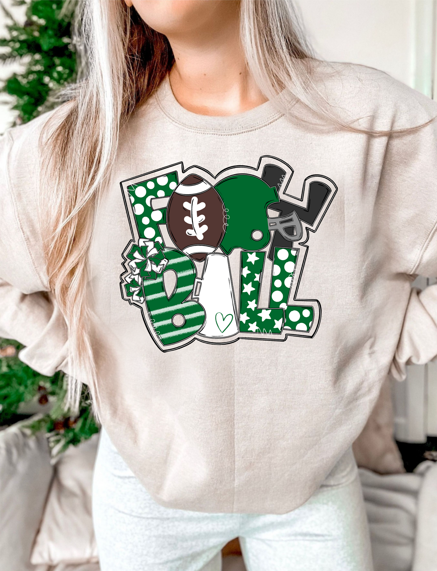 Football Word Art DTF Transfer Design Bev