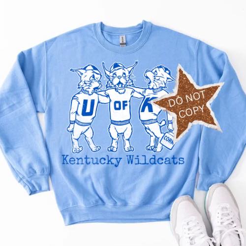 Kentucky Wildcats 3 cats retro DTF Transfer Design