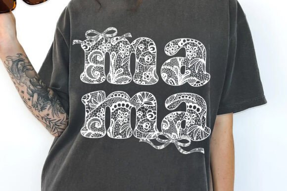 Mama Coquette Lace DTF Transfer Design CF