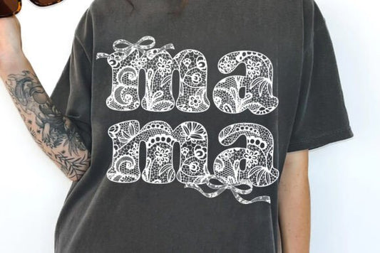 Mama Coquette Lace DTF Transfer Design CF