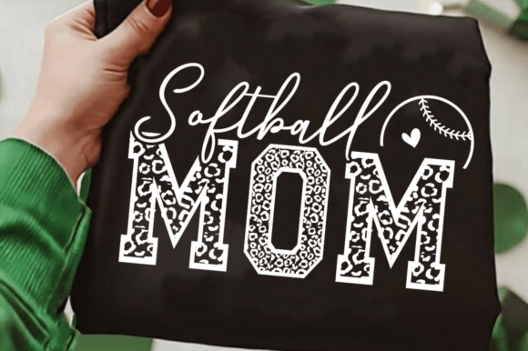 Leopard Softball Mom DTF Transfer Design