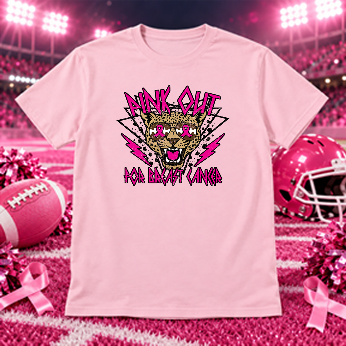 Leopard Pink Out For Breast Cancer DTF Transfer Design
