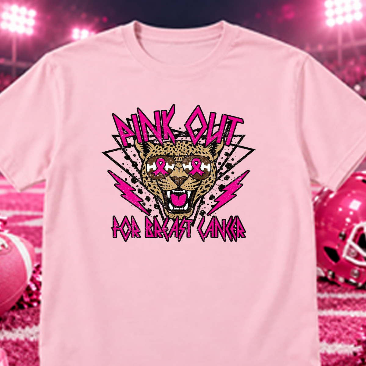 Leopard Pink Out For Breast Cancer DTF Transfer Design