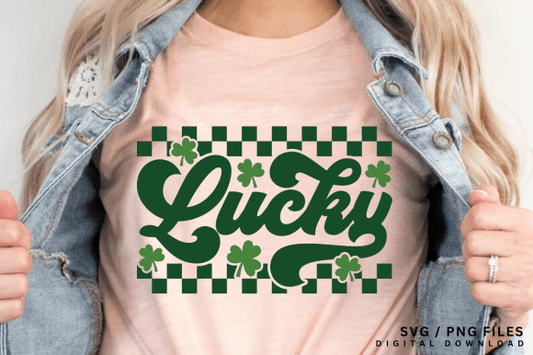 Lucky checkered DTF Transfer Design CF
