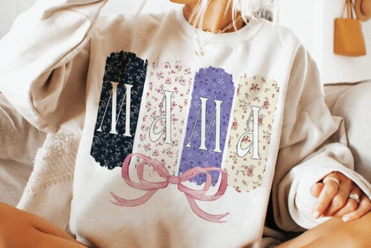 Mama floral brush strokes DTF Transfer Design CF