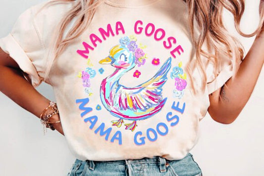 Mama Goose brushstroke goose DTF Transfer Design CF