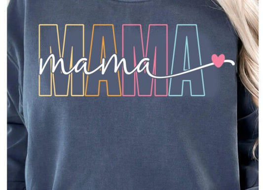 Outlined Mama colorful DTF Transfer Design CF