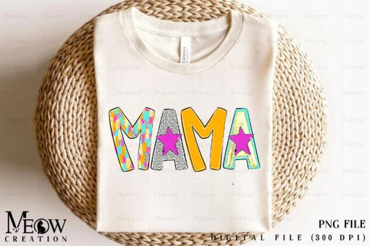 Mama Colorful Retro DTF Transfer Design CF