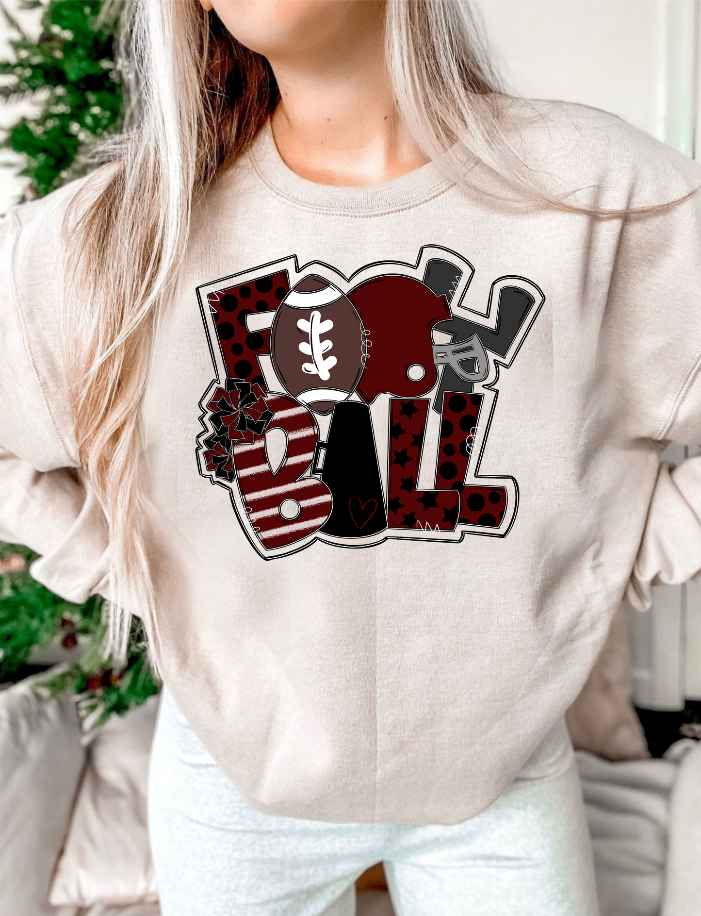Football Word Art DTF Transfer Design Bev