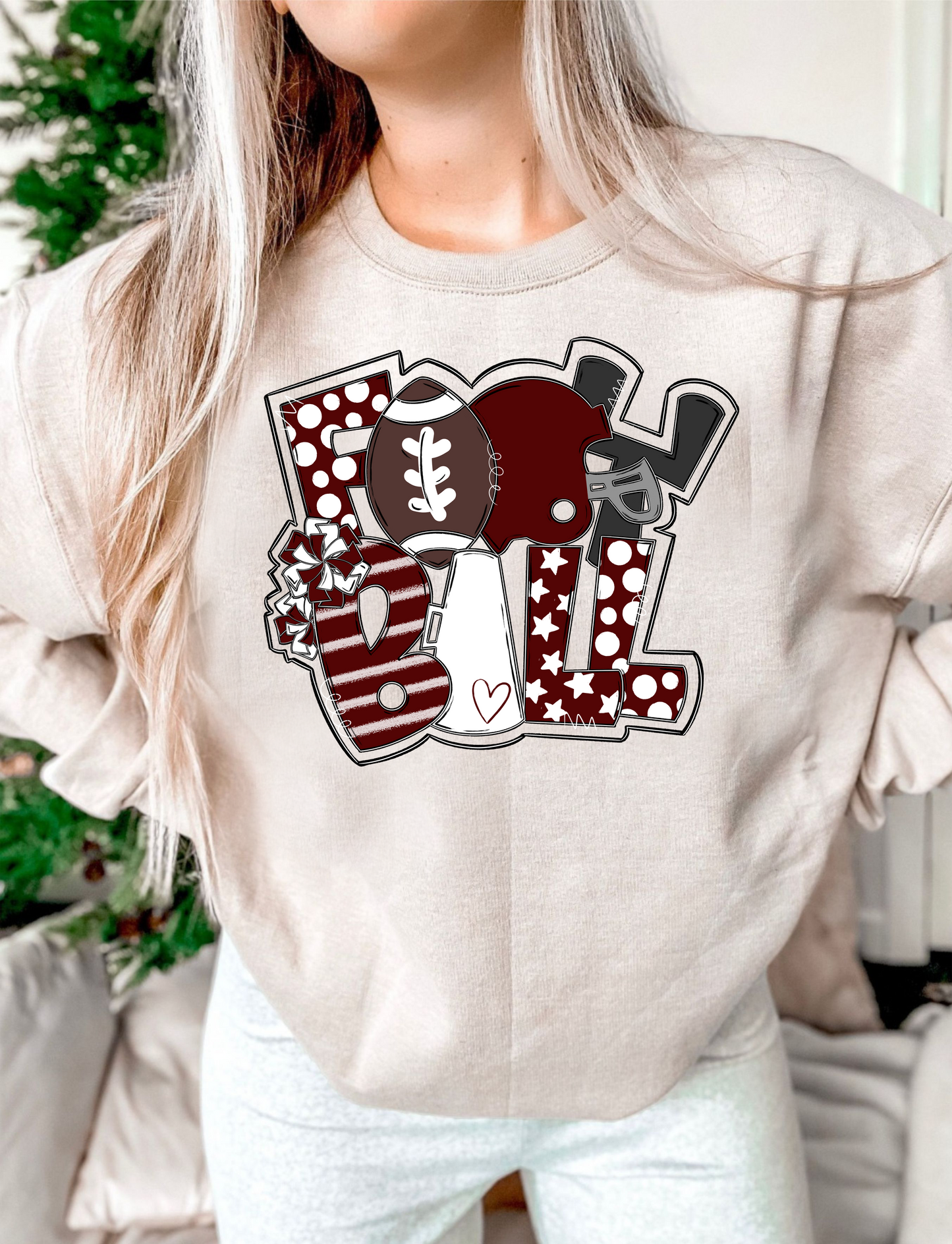 Football Word Art DTF Transfer Design Bev