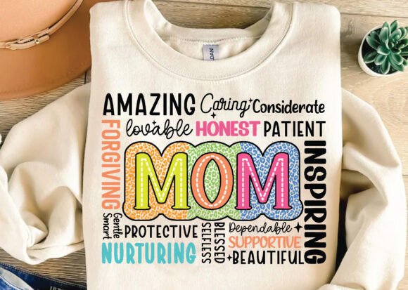 Mom describing words DTF Transfer Design CF