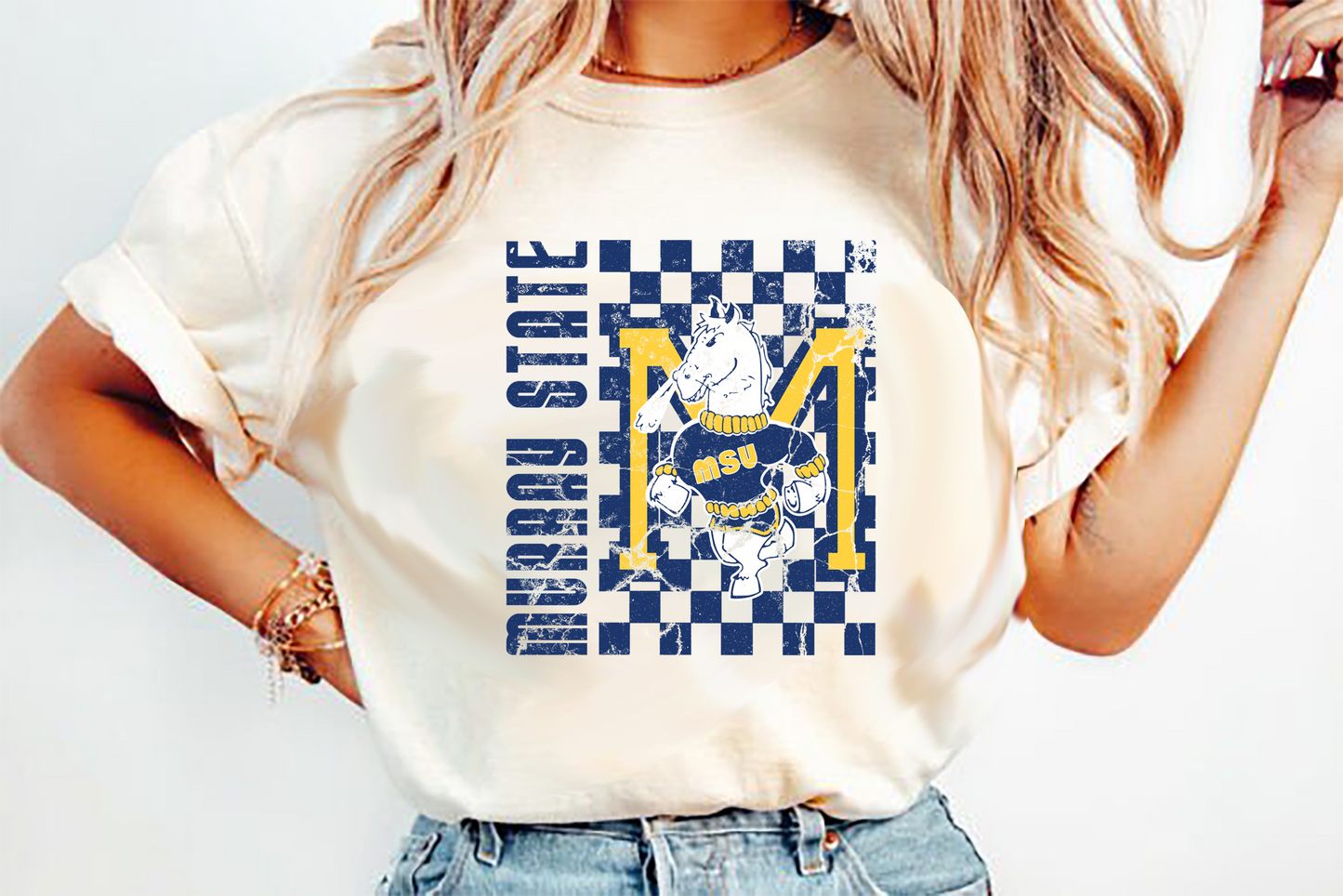 Murray State MSU Checkered DTF Transfer Design