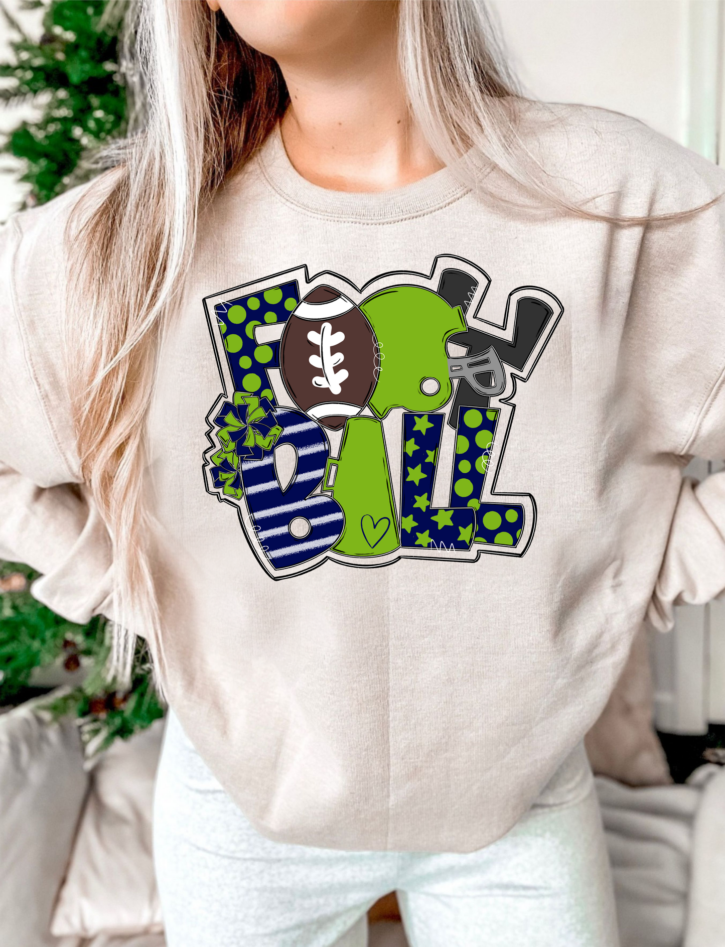 Football Word Art DTF Transfer Design Bev