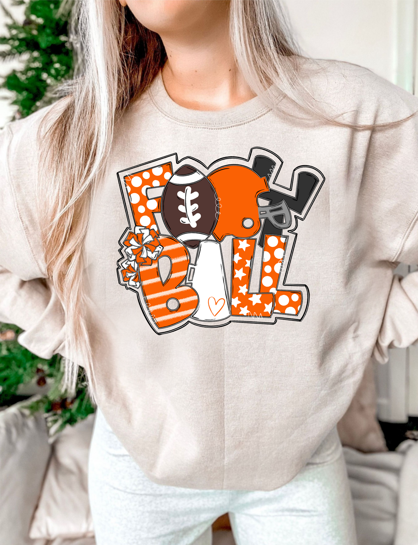 Football Word Art DTF Transfer Design Bev