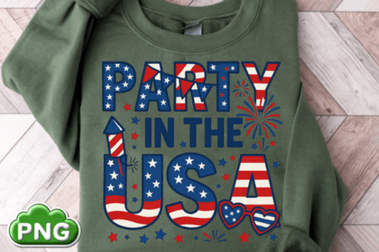 Party In The USA 4th of JulyDTF Transfer Design
