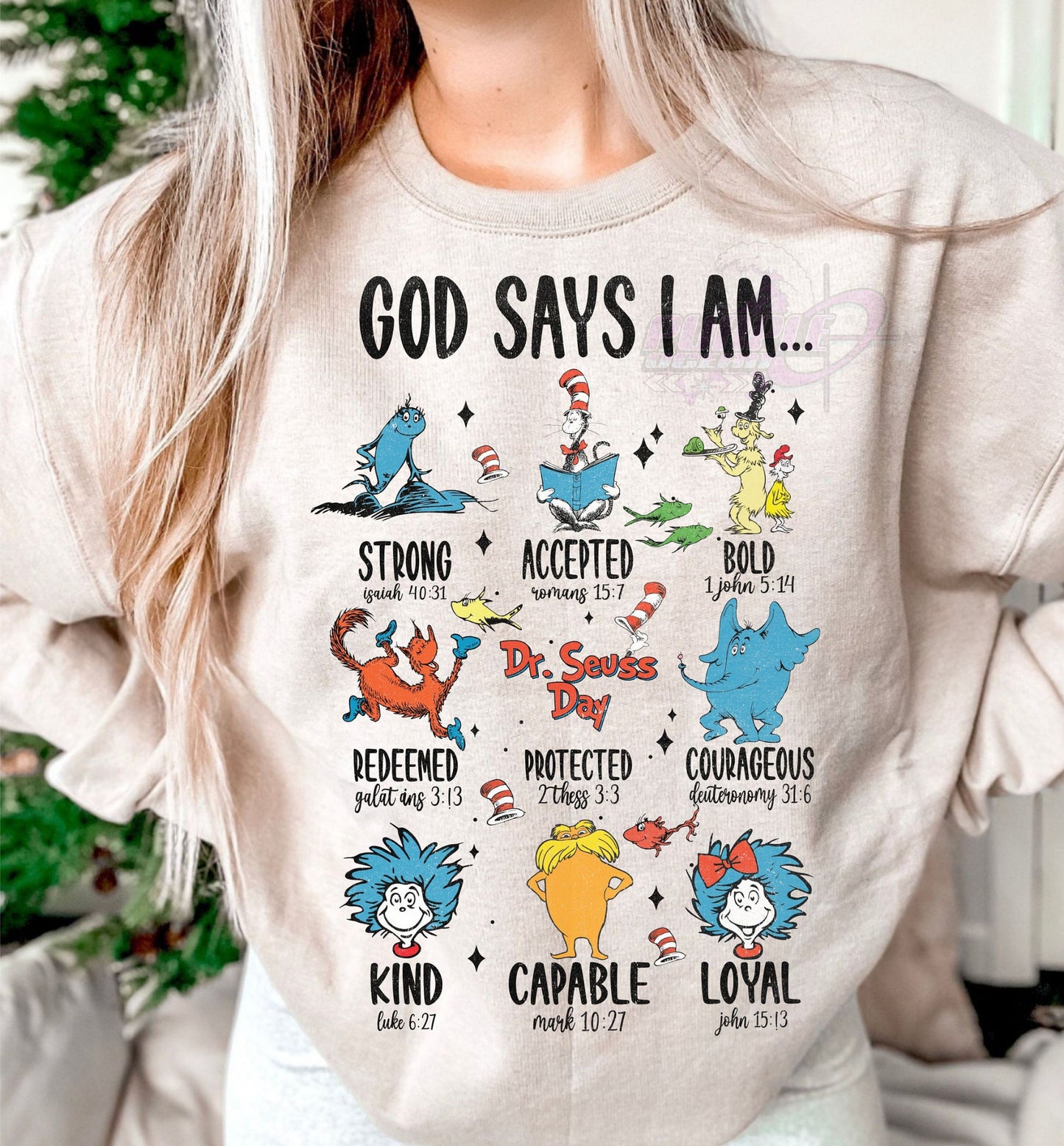 God Says I am...Dr.Suess DTF Transfer Design