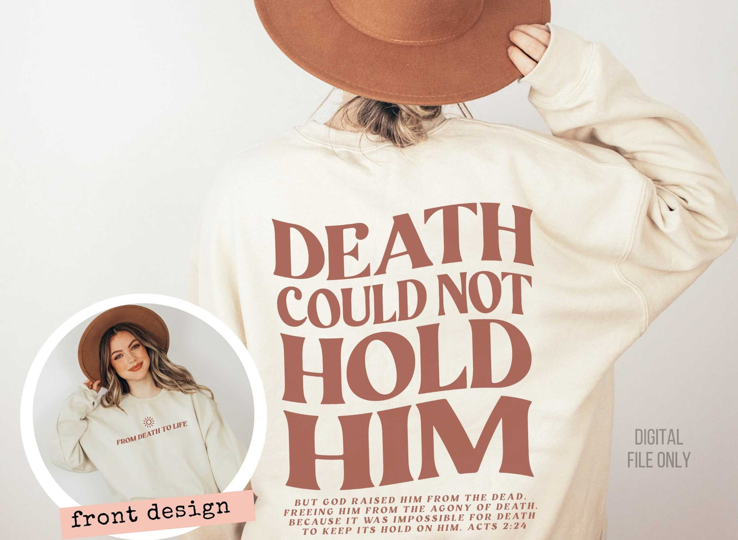 Death could not hold him DTF Transfer Design